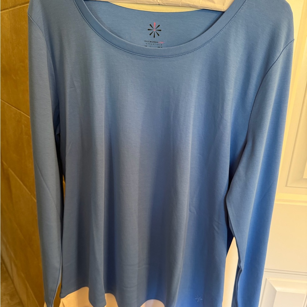 Isaac Mizrahi Sky Blue Long Sleeve Top
